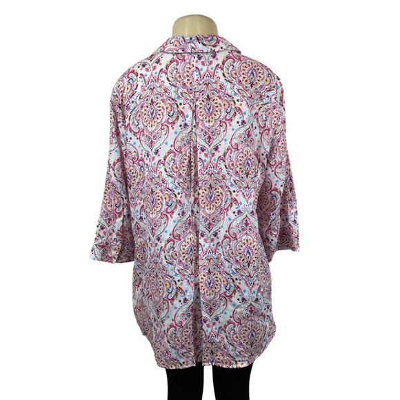 Chico’s Women's Pink Button Down Shirt Sz 3 - Picture 3 of 8